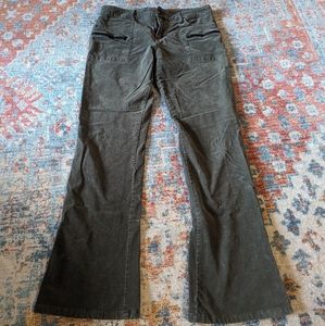 Sanctuary Women's 30 Corduroy Olive Green Khaki Flare Leg Pants Zip Front Pocket